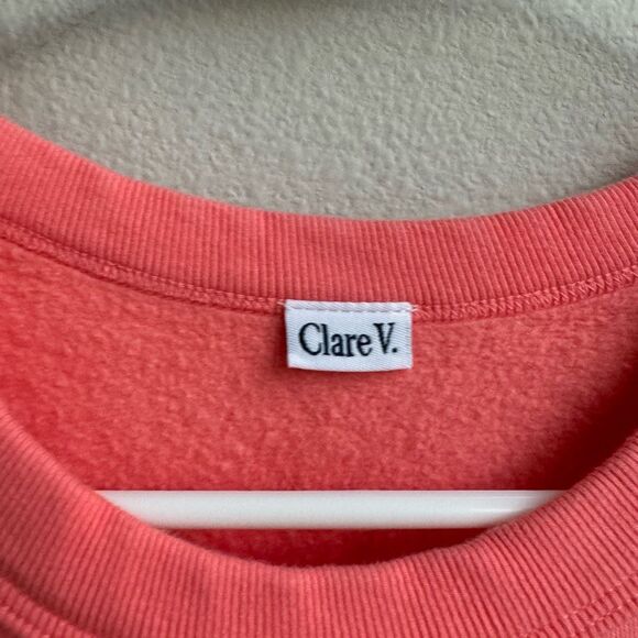 Clare V Discotheque Sweatshirt Anthropologie Sweater Salmon Pink Size Large - Picture 5 of 9